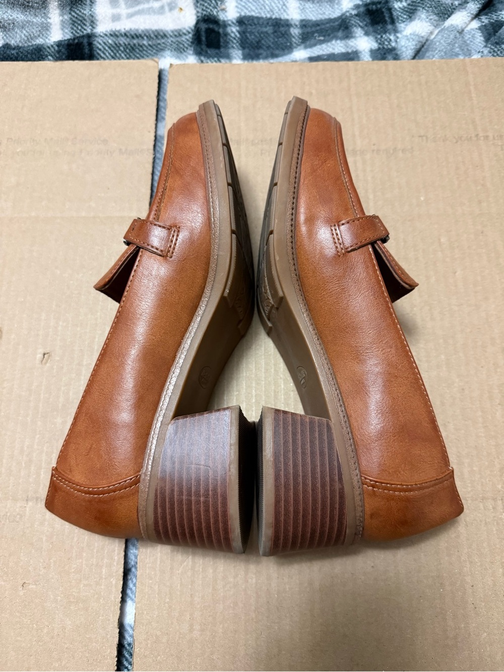 Dr. Scholl's Shoes Womens Rate Up Bit Faux Leather Slip-On Loafers Honey Brown - Picture 4 of 7